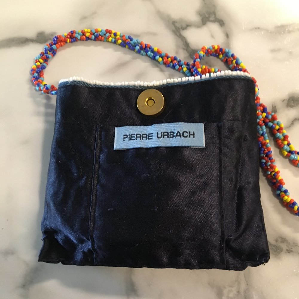 PIERRE URBACH Micro Crossbody Shoulder Bag Beaded Multi Colored Floral Pattern - Picture 5 of 7